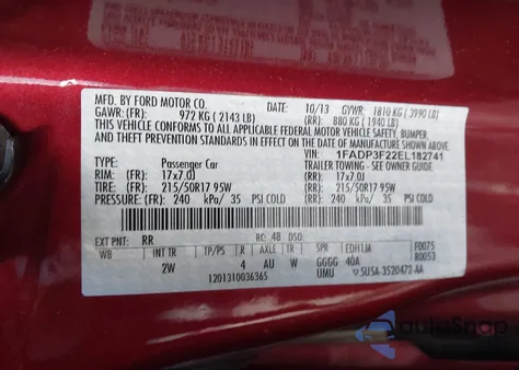 2014 Ford Focus Se z USA, uszkodzony, nr VIN 1FADP3F22EL182741